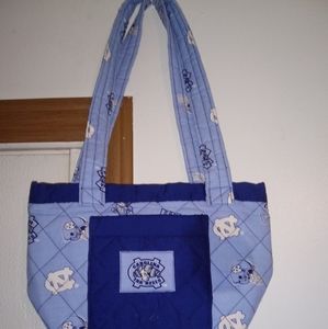 Smal handmade carolina unc tarheels hand bag